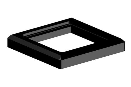 Black plastic square bezel