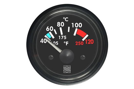 Termometro 40-120°C taratura VDO 12V illuminazione rossa